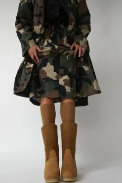 No.6 Store 9" Pull On Shearling Clog Boot on High Heel in Copper