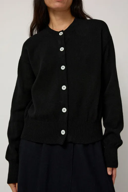 No.6 Store Ada Crewneck Cardigan in Black