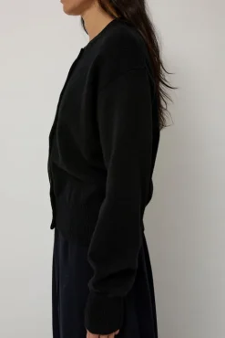 No.6 Store Ada Crewneck Cardigan in Black
