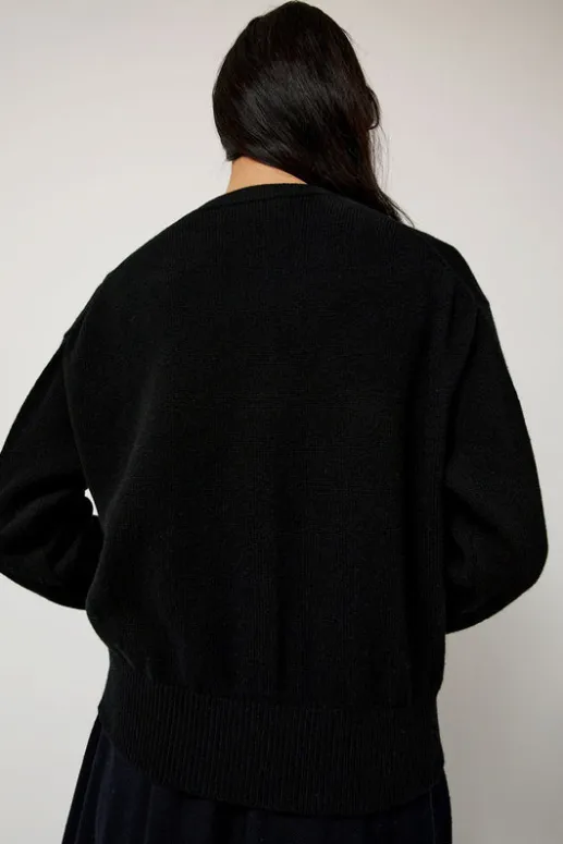 No.6 Store Ada Crewneck Cardigan in Black