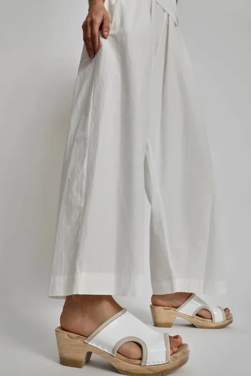 No.6 Store Alexis Clog on Mid Heel in White Patent