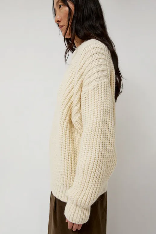 No.6 Store Alpaca Rib Sweater in Cream