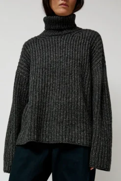 No.6 Store Alpaca Rib Turtleneck in Charcoal