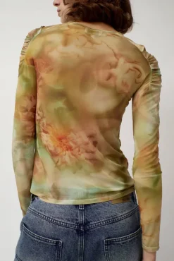 No.6 Store Arc Long Sleeve Top in Sage Molten Floral