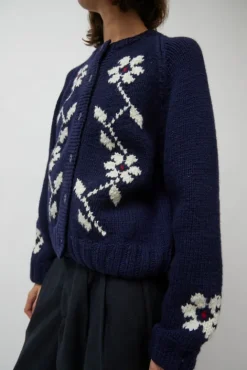 No.6 Store Atomic Flower Cardigan in Navy