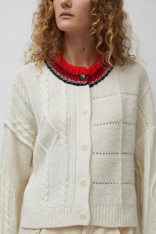No.6 Store Baby Alpaca Textured Cardigan in Cream