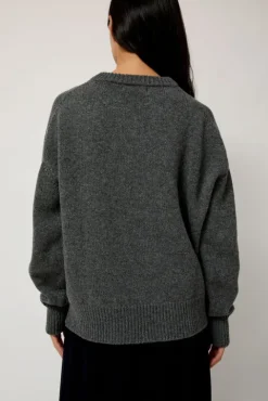 No.6 Store Balla Slouch V Neck Sweater in Derby Grey