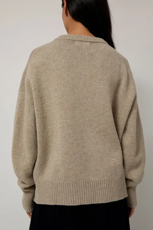No.6 Store Balla Slouch V Neck Sweater in Beige