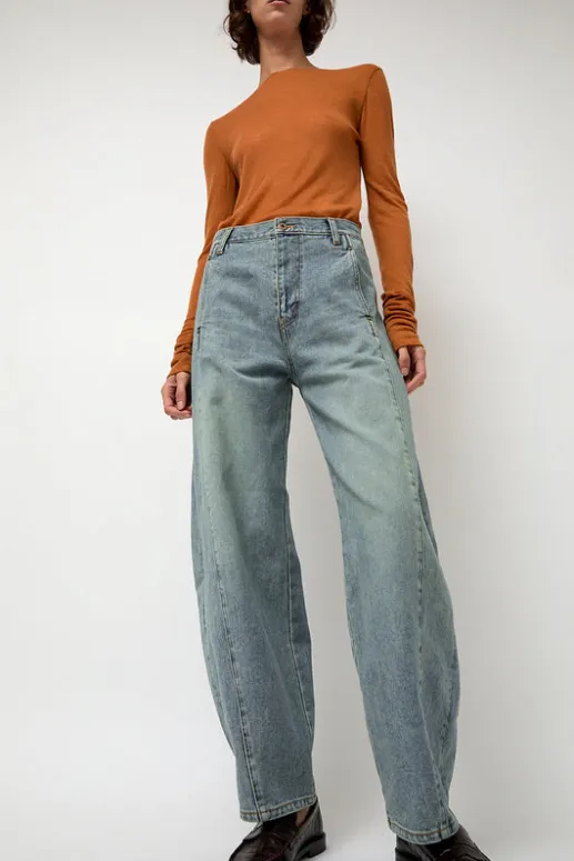 No.6 Store Barrel Denim Pants in Light Blue