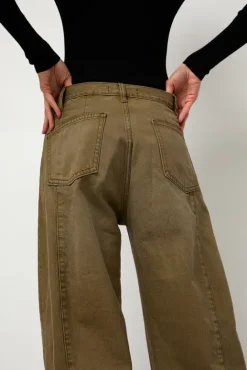 No.6 Store Barrel Denim Pants in Mocha