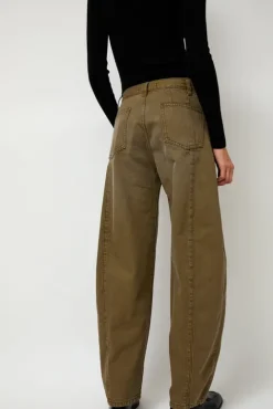 No.6 Store Barrel Denim Pants in Mocha