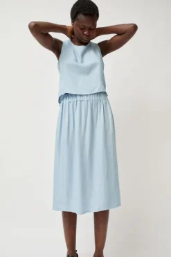 No.6 Store Basic Skirt in Light Blue Tencel