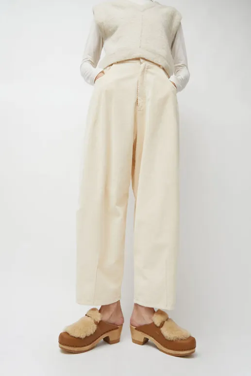No.6 Store Billie Fur Clog on Mid Heel in Palomino