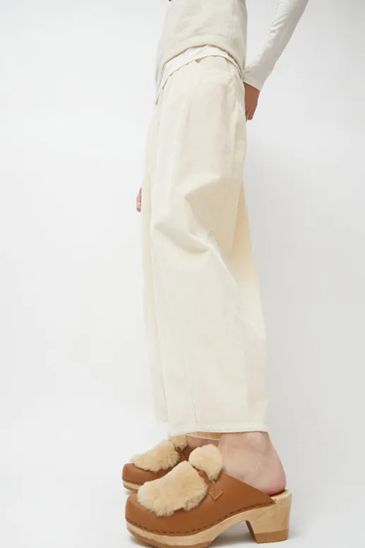 No.6 Store Billie Fur Clog on Mid Heel in Palomino