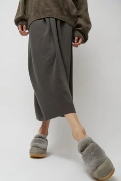 No.6 Store Billie Fur Clog on Mid Heel in Mist