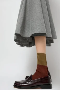 No.6 Store Bitone Cotton Socks in Cocco