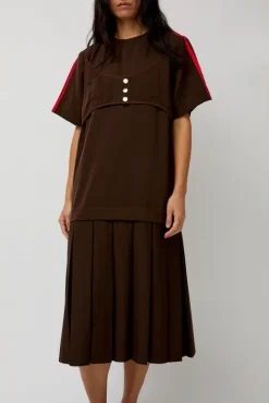 No.6 Store Box Pleat Dress in Mud