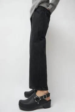No.6 Store Brando Clog on Vintage Base in Black on Black Base