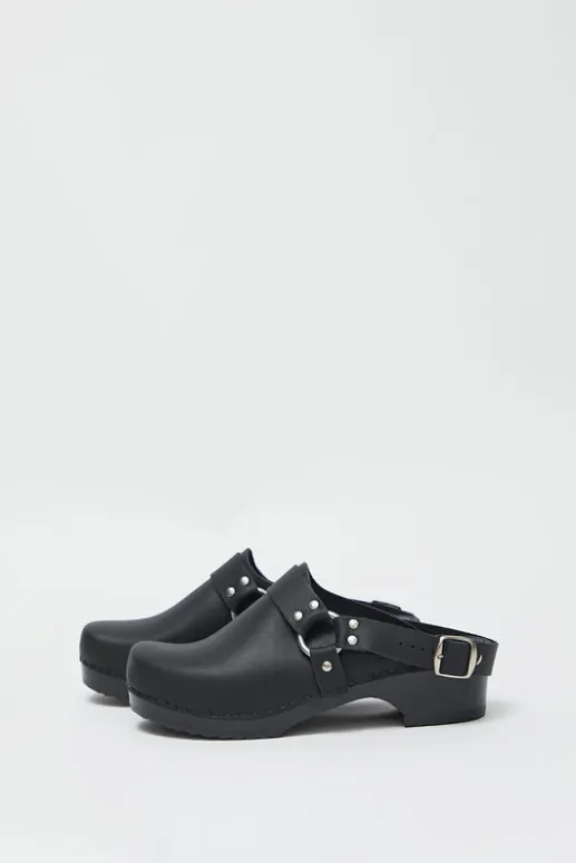 No.6 Store Brando Clog on Vintage Base in Black on Black Base