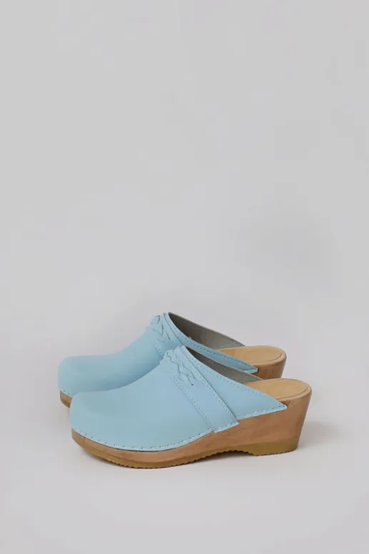 No.6 Store Bridget Clog on Mid Wedge in Light Blue