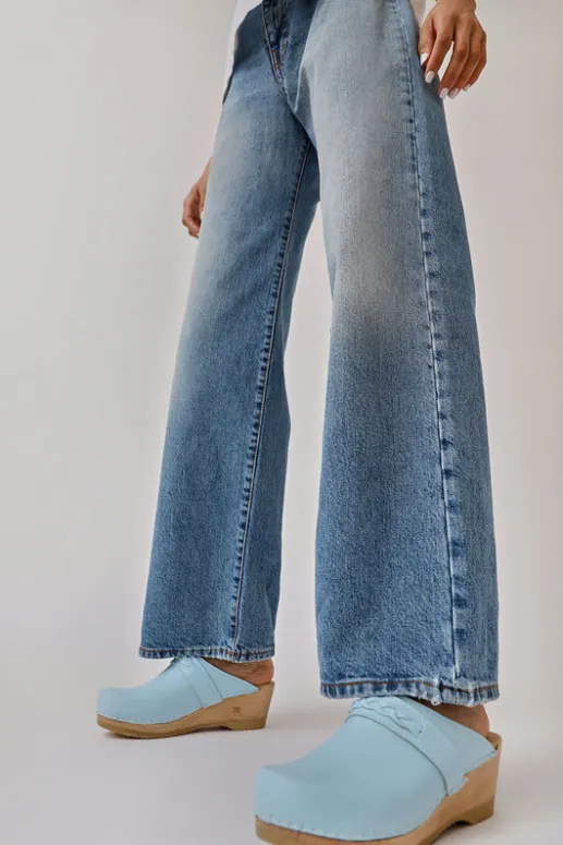 No.6 Store Bridget Clog on Mid Wedge in Light Blue