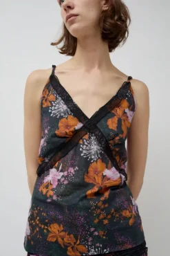 No.6 Store Camisole Top in Orange and Purple Flowers