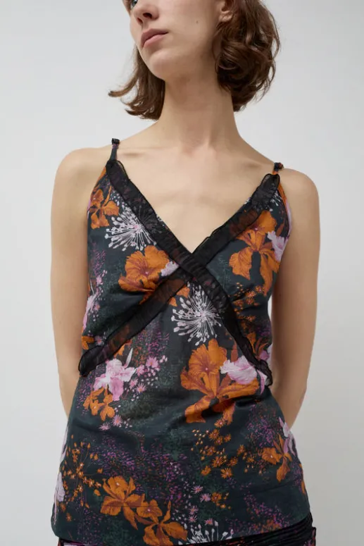 No.6 Store Camisole Top in Orange and Purple Flowers