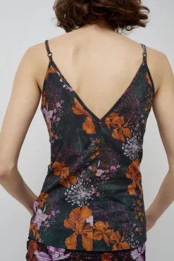 No.6 Store Camisole Top in Orange and Purple Flowers