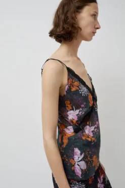 No.6 Store Camisole Top in Orange and Purple Flowers