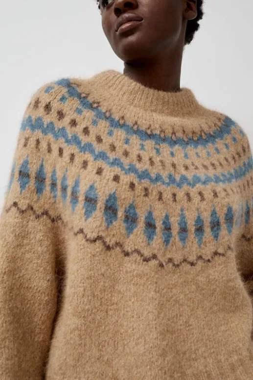 No.6 Store Cardiff Sweater in Camel and Blue