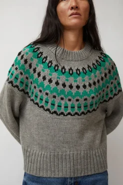 No.6 Store Cardiff Sweater in Grey and Green
