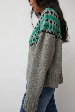 No.6 Store Cardiff Sweater in Grey and Green