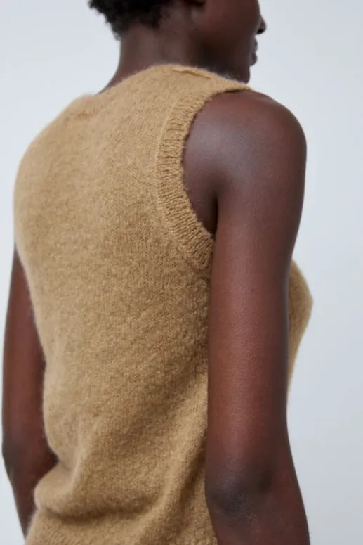 No.6 Store Carol U-Neck Vest in Khaki