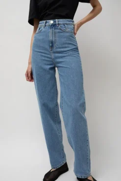 No.6 Store Carrot Leg Trousers in Classic Denim Blue