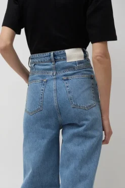 No.6 Store Carrot Leg Trousers in Classic Denim Blue