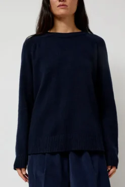 No.6 Store Cashmere Blend Crewneck Knit in Navy