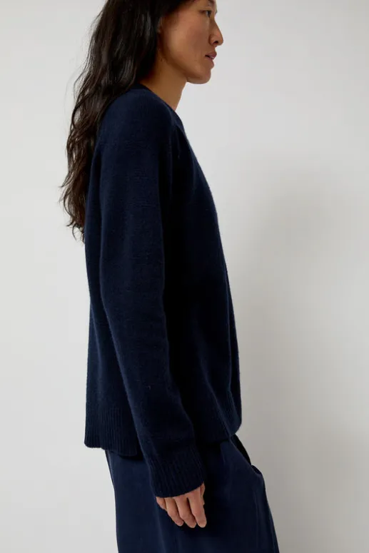 No.6 Store Cashmere Blend Crewneck Knit in Navy