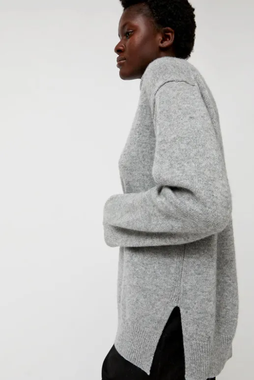 No.6 Store Cashmere Blend High Neck Knit in Gray