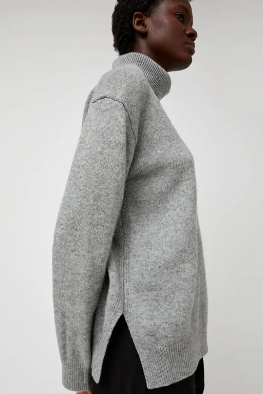 No.6 Store Cashmere Blend High Neck Knit in Gray