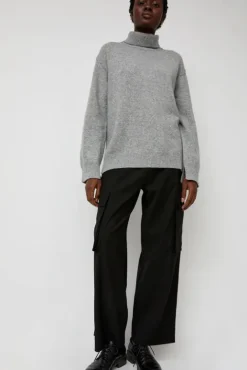 No.6 Store Cashmere Blend High Neck Knit in Gray