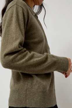 No.6 Store Cashmere Blend Polo Sweater in Greige