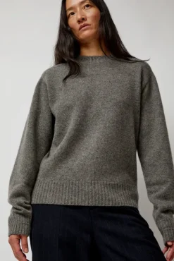 No.6 Store Cashmere Saddle Neck Sweater in Warm Grey