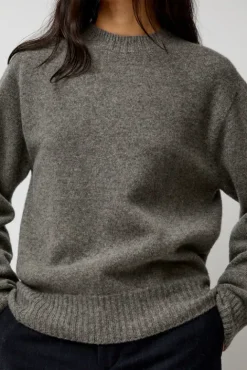 No.6 Store Cashmere Saddle Neck Sweater in Warm Grey