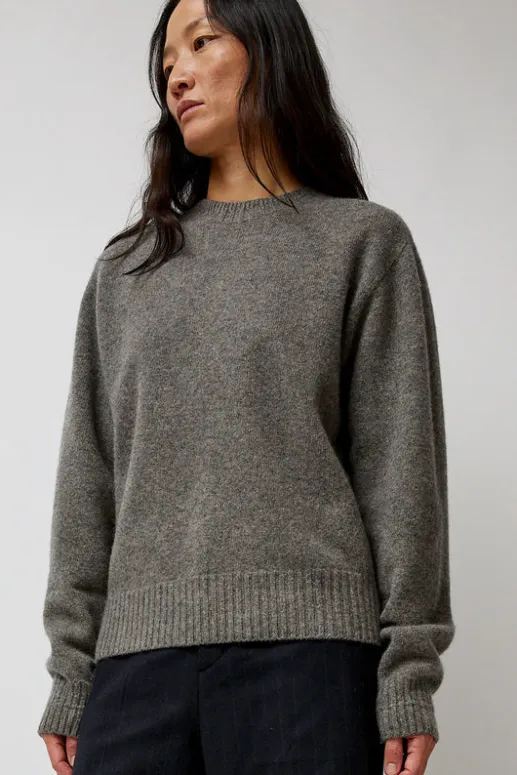 No.6 Store Cashmere Saddle Neck Sweater in Warm Grey