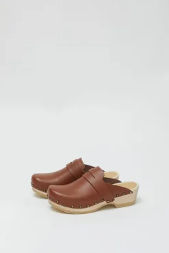No.6 Store Charlotte Studded Clog on Low Base in British Tan