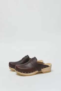 No.6 Store Charlotte Studded Clog on Low Base in Oxblood