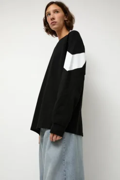 No.6 Store Chevron Raglan Tee in Black