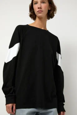 No.6 Store Chevron Raglan Tee in Black