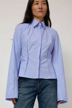 No.6 Store Cila Fitted Shirt in Blue
