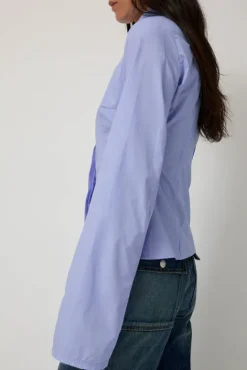 No.6 Store Cila Fitted Shirt in Blue